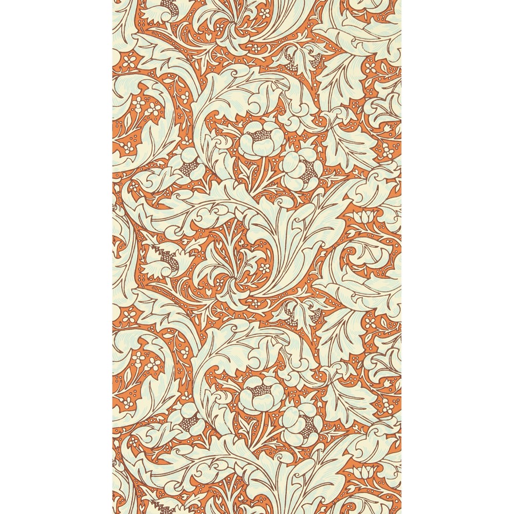 Bachelors Button Wallpaper 217097 by Morris & Co in Burnt Orange Sky